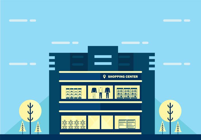 700x490 Flat Shopping Center Vector