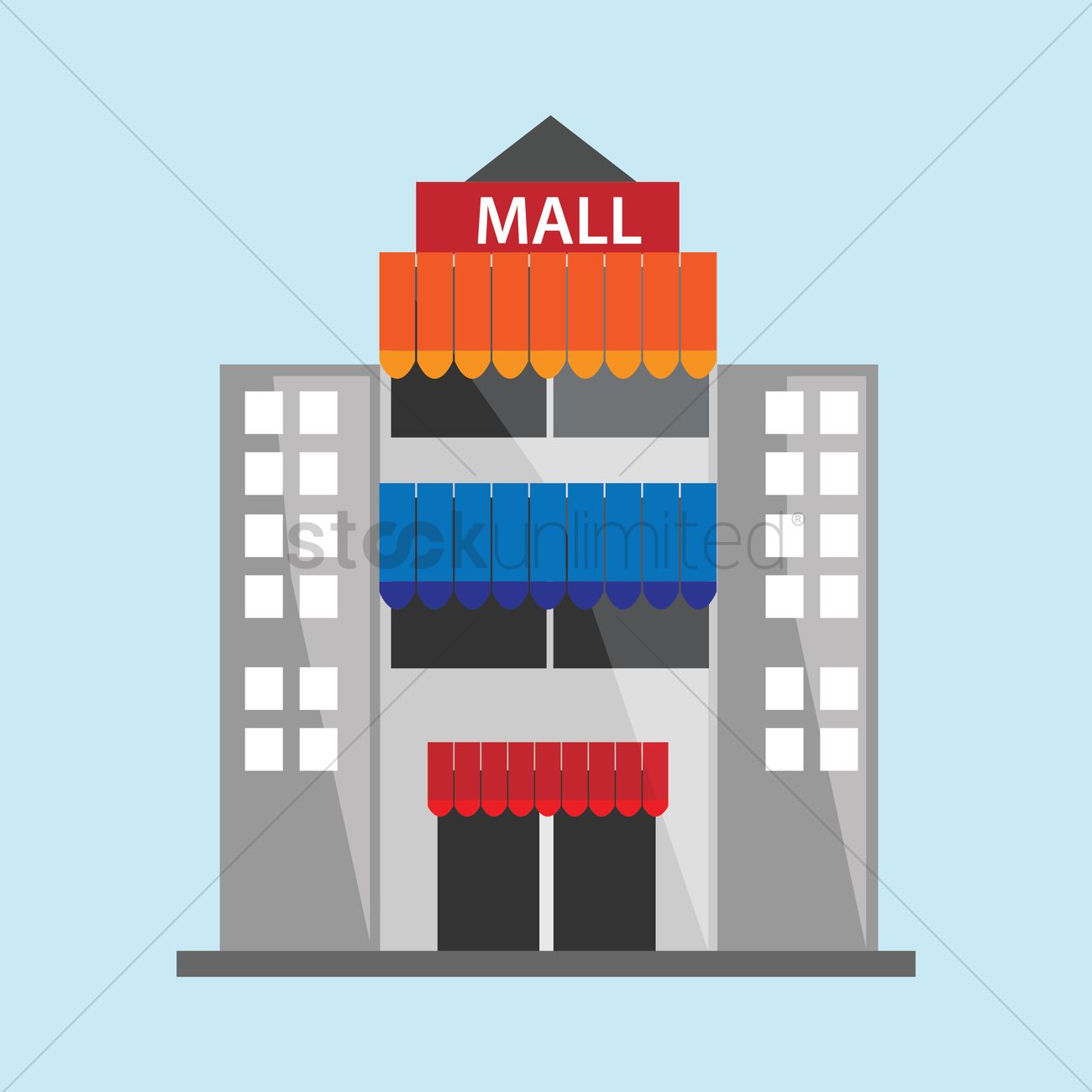 1300x1300 Shopping Mall Vector Image