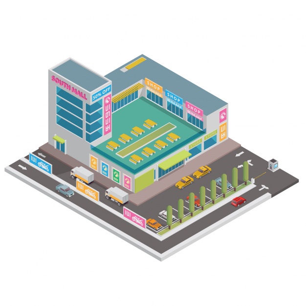 626x626 Isometric Mall Vector Free Download