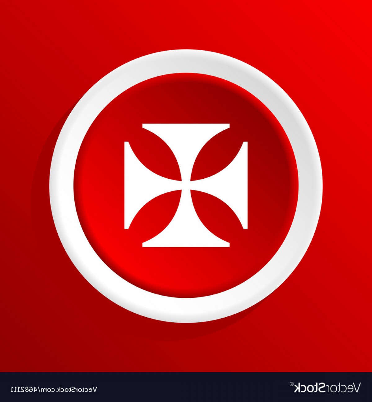 1200x1296 Maltese Cross Icon On Red Vector Soidergi