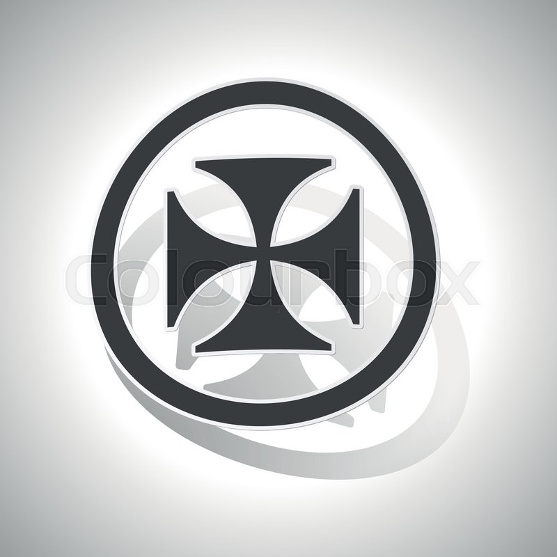 800x800 Maltese Cross Sign Sticker, Curved, Stock Vector Colourbox