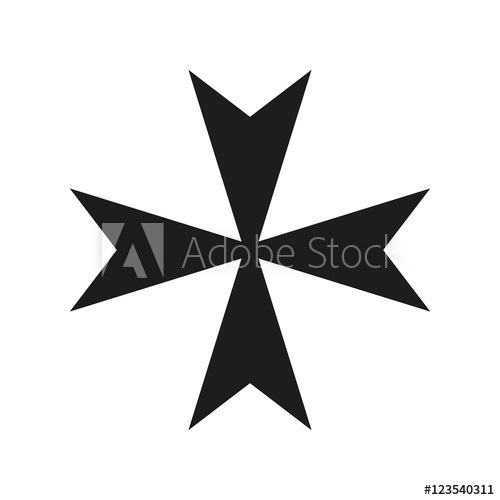 500x500 Maltese Cross Icon Black Silhouette Ancient Christian Sign