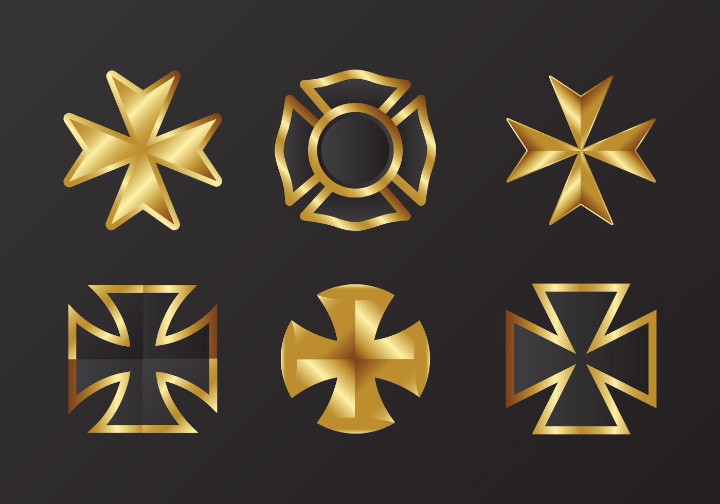 1400x980 Gold Maltese Cross Vector