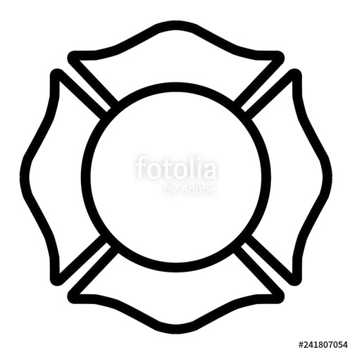 500x500 Firefighter Emblem St Florian Maltese Cross Symbol White