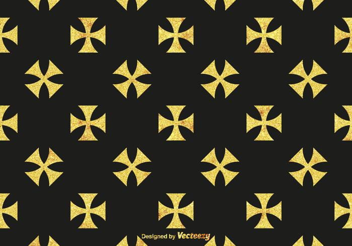 700x490 Free Golden Maltese Cross Vector Pattern Free