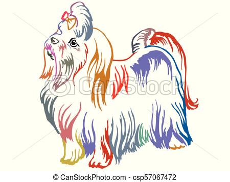 450x357 Colorful Decorative Standing Portrait Of Maltese Dog Vector