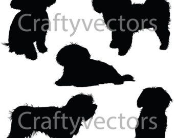 340x270 Maltese Dog Silhouettes Vector Cricut Silhouette Vector