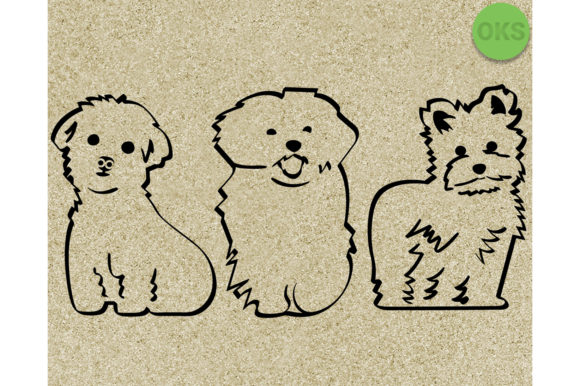 580x386 Maltese Vector Dog Clipart Graphic