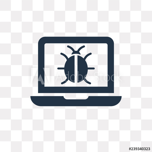 500x500 Malware Vector Icon Isolated On Transparent Background, Malware