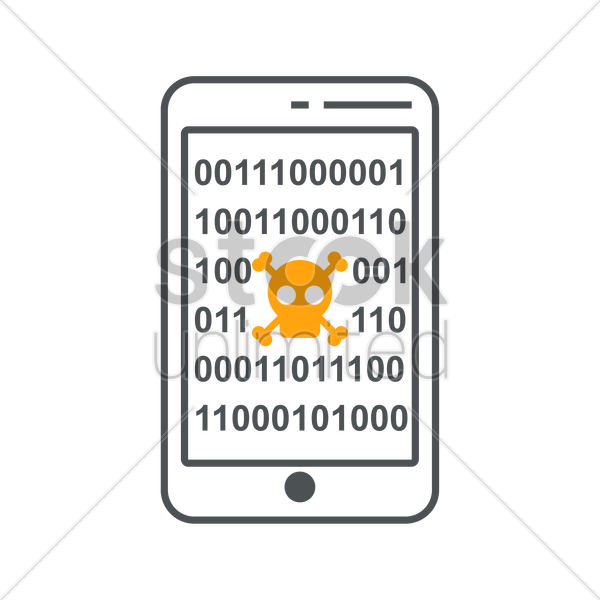 600x600 Mobile Phone Malware Vector Image