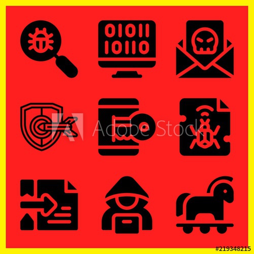 500x500 Simple Icon Set Of Hacker Related Virus Search, Trojan, Hacker