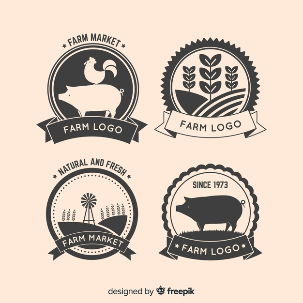 626x626 Flat Farm Logo Collection Vector Free Download