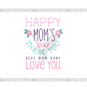 300x300 Happy Moms Day Logo Template, Best Mom, Thank You