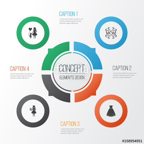 500x500 Celebration Icons Set Collection Of Mam, Child, Evening Gown