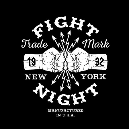 450x450 Hipster Boxing Vintage Vector Label Badge Logo Fight Night