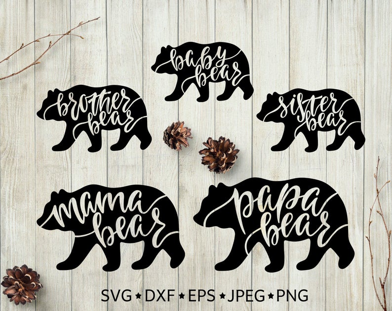 794x630 Mama Bear Baby Bear Bear Family Bundle Bear Etsy