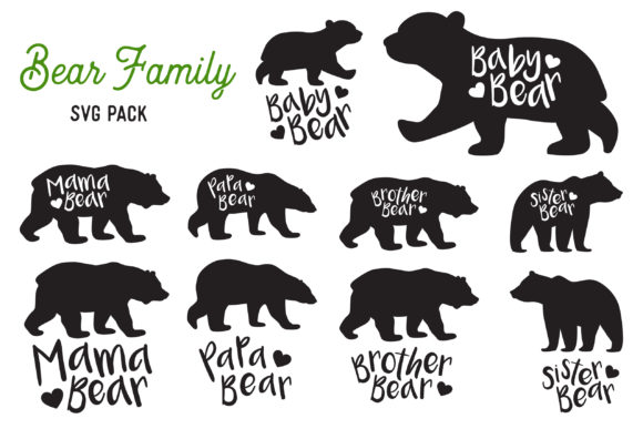580x387 Bear Family Vector Design Bundle Graphic