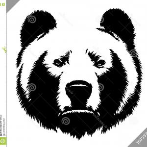 300x300 Stock Illustration Black White Ink Draw Bear Vector Illustration