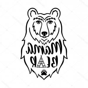 300x300 Stock Illustration Mama Bear Hand Drawn Typography Cultracing