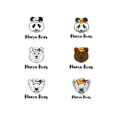 450x450 Greetings Card Design For Mothers Day Set Bear Mama Vector