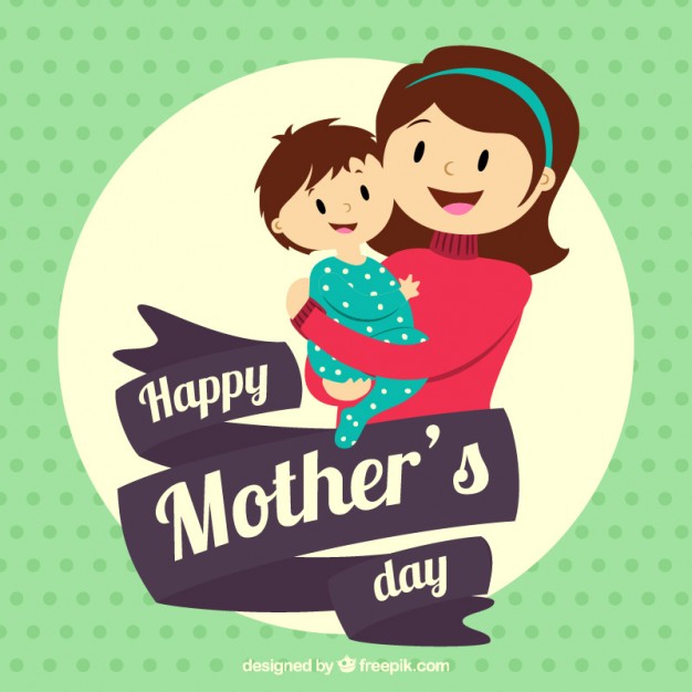 626x626 Hand Drawn Lovely Mother With Her Baby Card Vector Premium Download