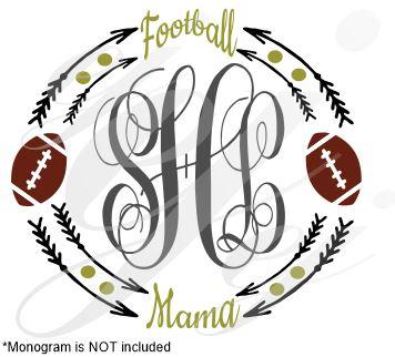 356x322 Football Mama Frame Dxf Pdf Vector Graphic Design