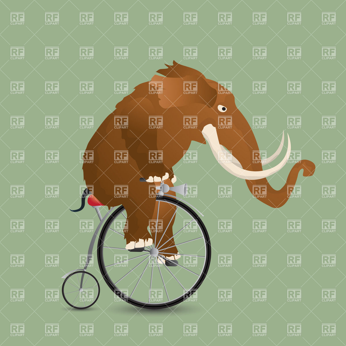 1200x1200 Mammoth On A Bicycle Vector Image Of Plants And Animals Lirch