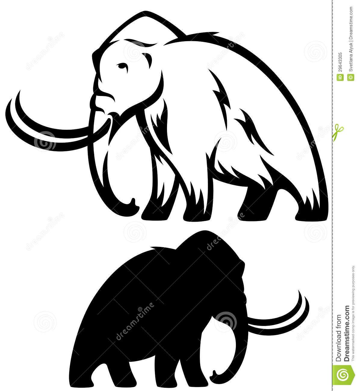 1193x1300 Mammoth Vector Tattoo Ideas Elephant Black, White, Tattoo