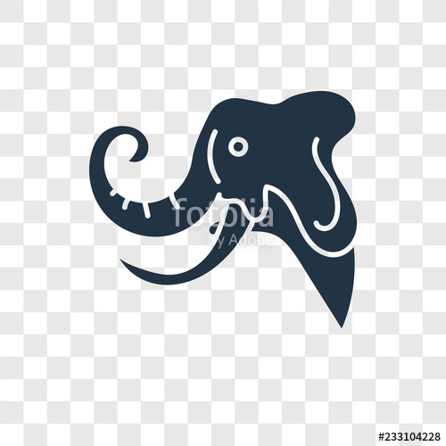 500x500 Mammoth Vector Icon Isolated On Transparent Background, Mammoth