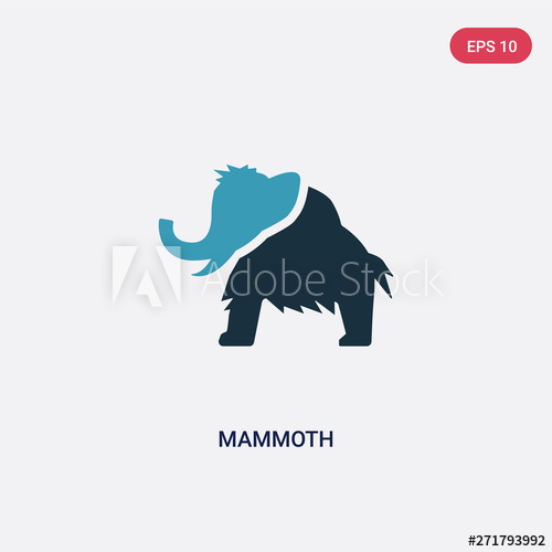 500x500 Two Color Mammoth Vector Icon From Stone Age Concept Isolated