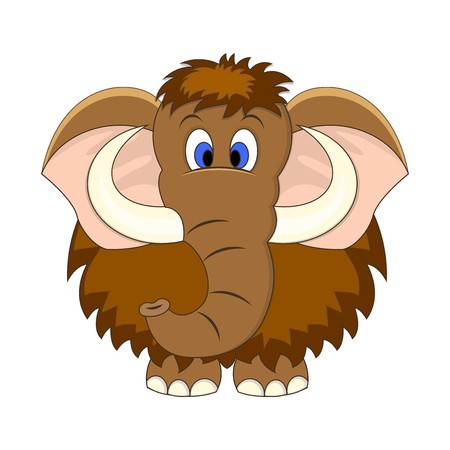 450x450 Cute Cartoon Mammoth Vector Illustration Isolated On White