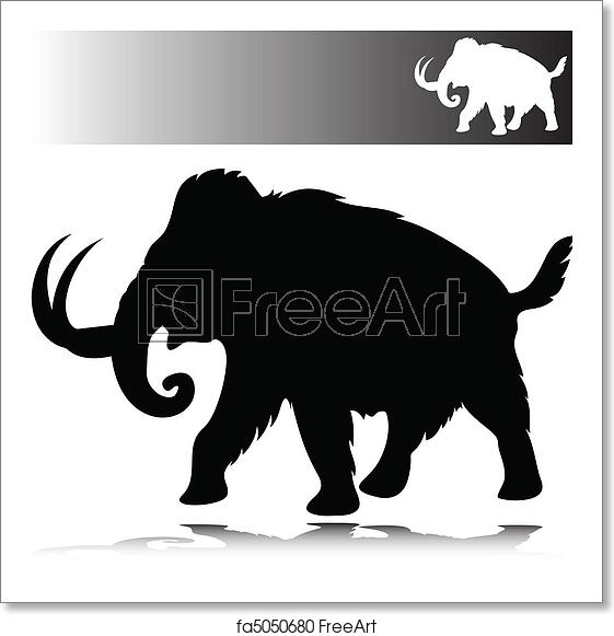 561x581 Free Art Print Of Mammoth Vector Silhouettes Freeart