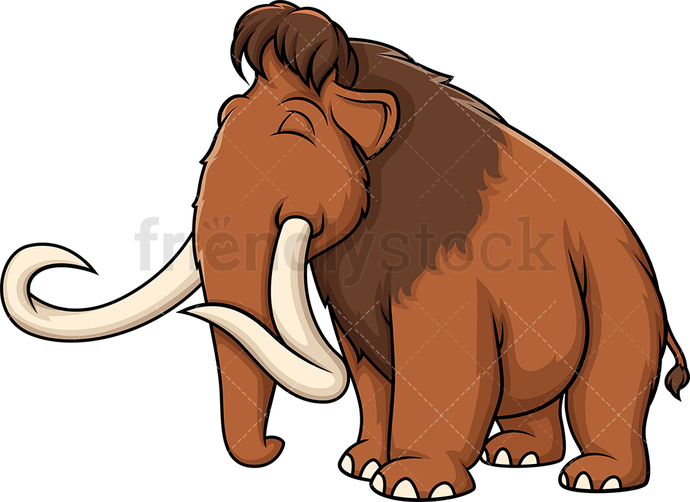 1000x727 Majestic Mammoth Cartoon Clipart Vector