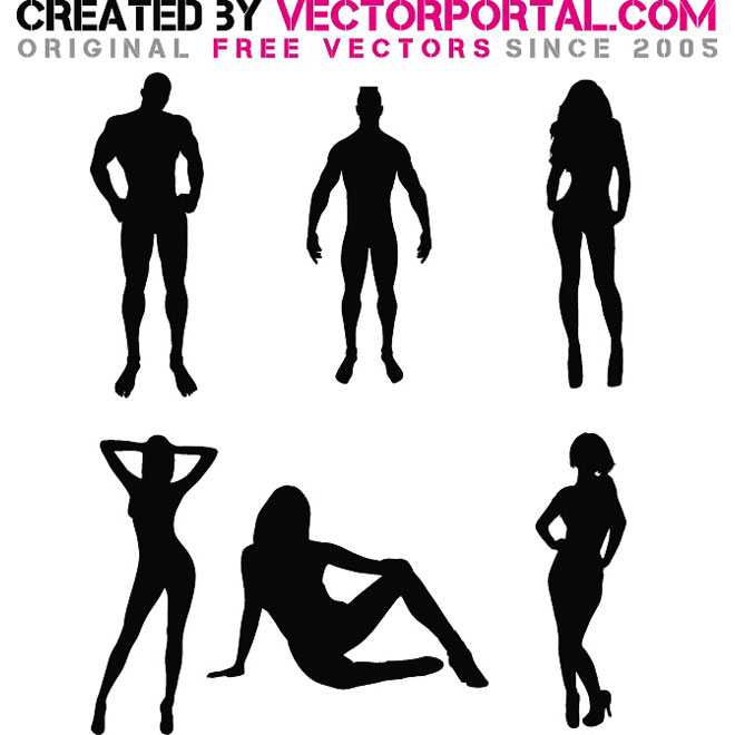 Men And Women Silhouette Vector 660x660 Men And Women Silhouette Vector