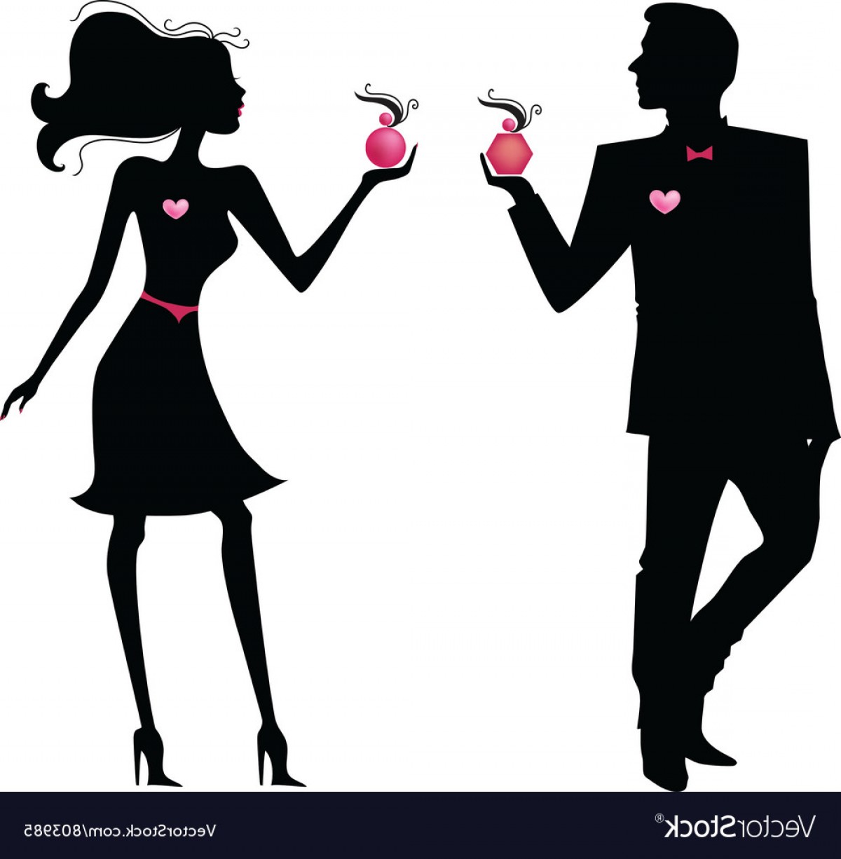 Man And Woman Silhouette Vector at Vectorified.com | Collection of Man ...