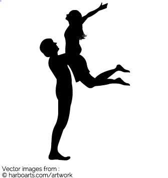 Download Man Lifting Woman Silhouette 335x355 Download Man Lifting Woman Silhouette