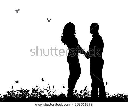 Man And Woman Silhouette Vector 450x380 Man And Woman Silhouette Vector