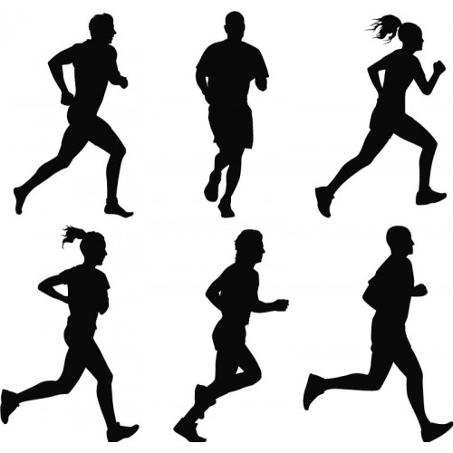 Running Sport Man Woman Silhouettes Vector 500x500 Running Sport Man Woman Silhouettes Vector