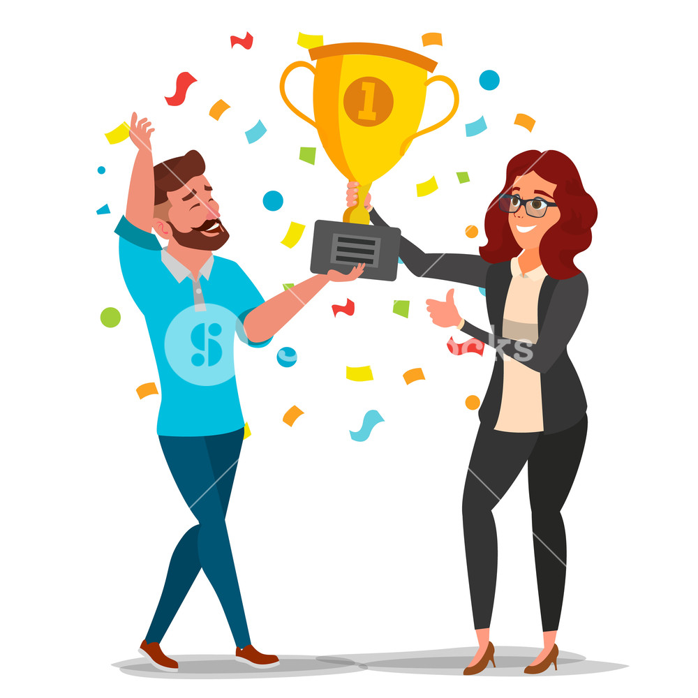 Business Man, Woman Achievement Concept Vector Best Workers 1000x1000 Business Man, Woman Achievement Concept Vector Best Workers