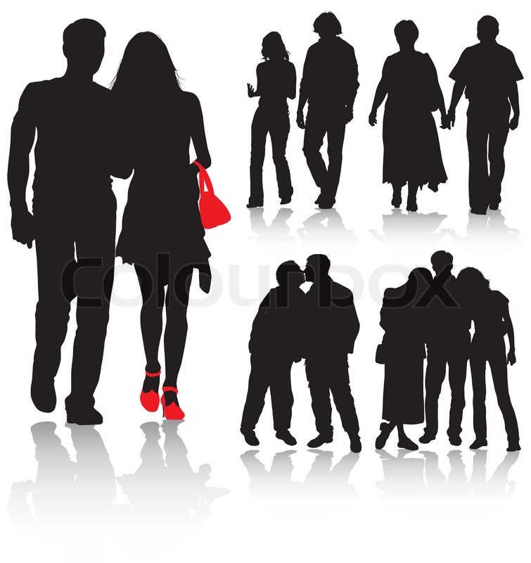 Vector Silhouettes Couples Man And Stock Vector Colourbox 755x800 Vector Silhouettes Couples Man And Stock Vector Colourbox
