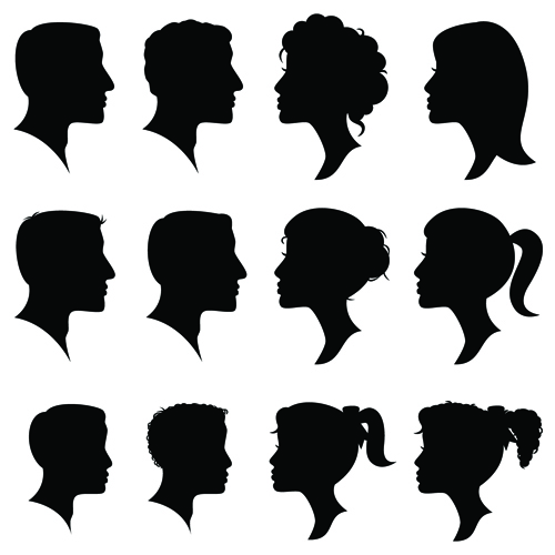 Creative Man And Woman Silhouettes Vector Set 500x500 Creative Man And Woman Silhouettes Vector Set