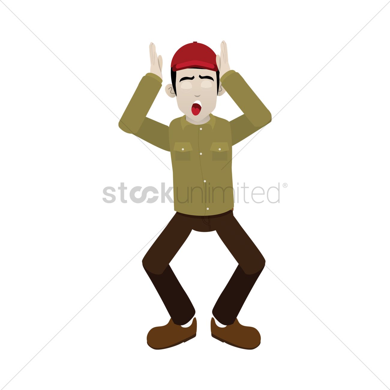 1300x1300 Man With Closed Eyes Vector Image