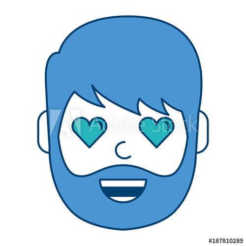 500x500 Man Character In Love Emotion With Hearts As Eyes Vector