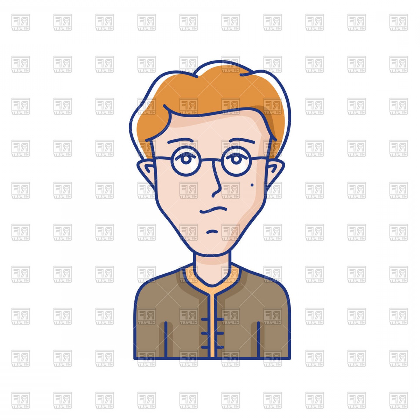 1440x1440 Man Face Avatar Icon Vector Clipart Sarahgardan