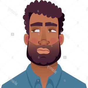 300x300 Photostock Vector Afro American Young Men Face Silhouettes African