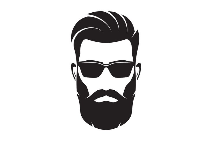 735x490 Vector Man Bearded Men Face, Hipster Character Vector
