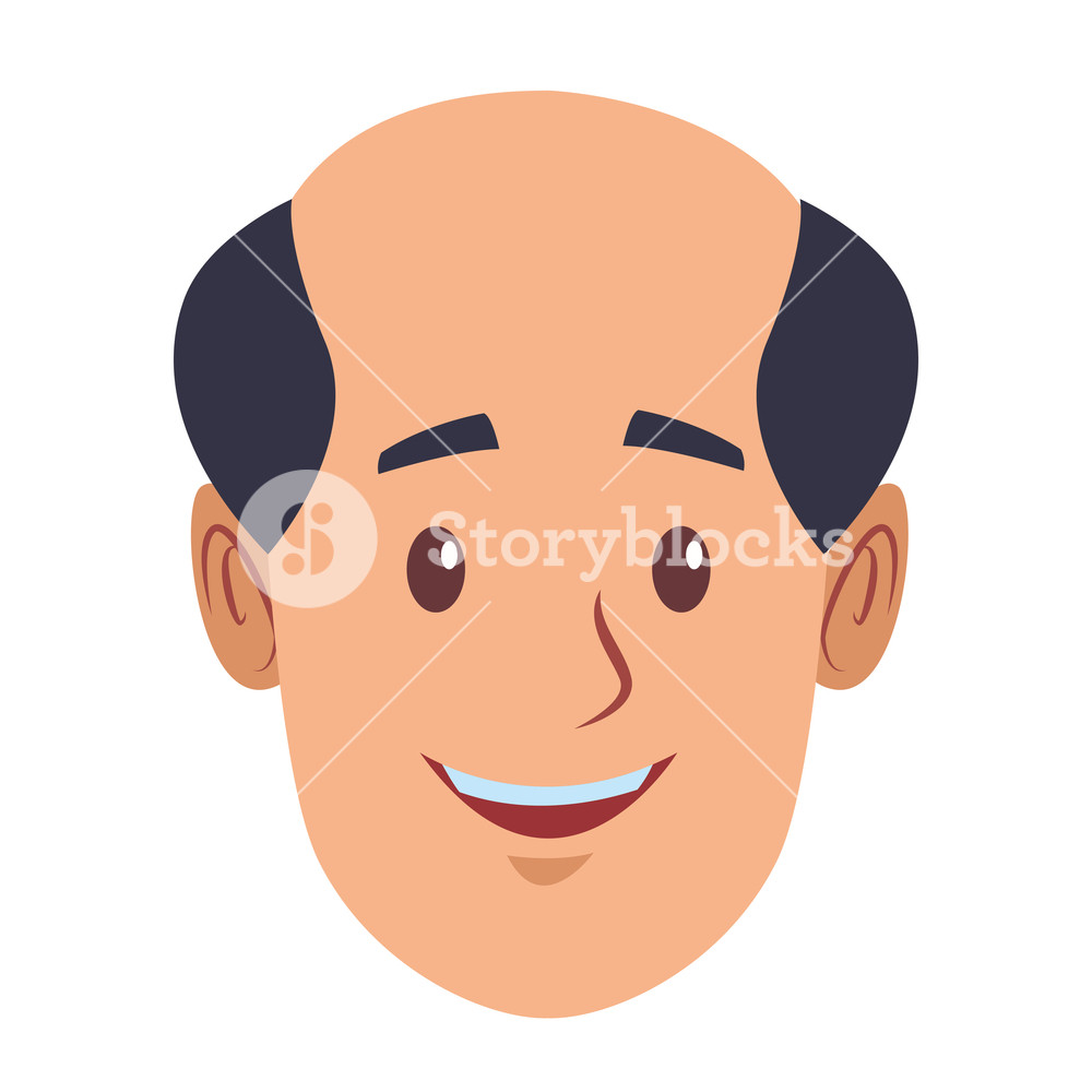 1000x1000 Old Man Face Cartoon Vector Illustration Graphic Design Royalty
