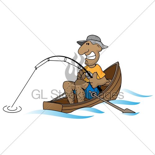 Cartoon Man Fishing In Boat Vector Illustration Gl Stock Images 500x500 Cartoon Man Fishing In Boat Vector Illustration Gl Stock Images