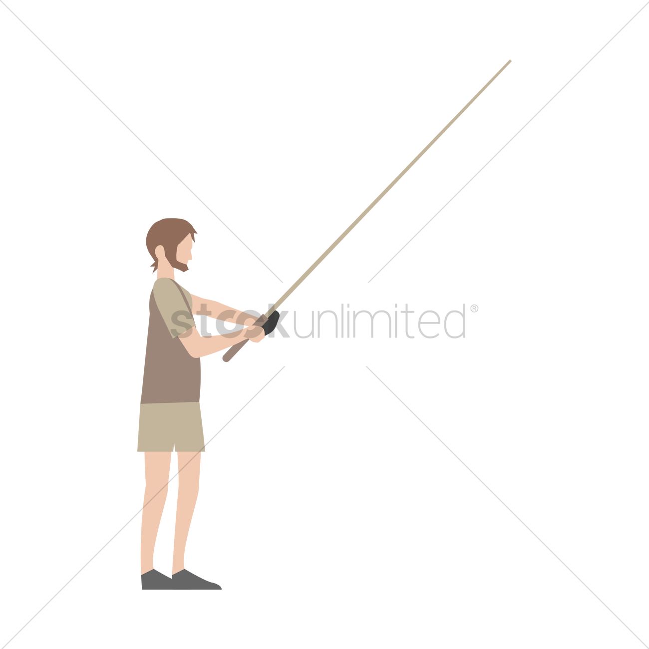 Man Fishing Vector Image 1300x1300 Man Fishing Vector Image