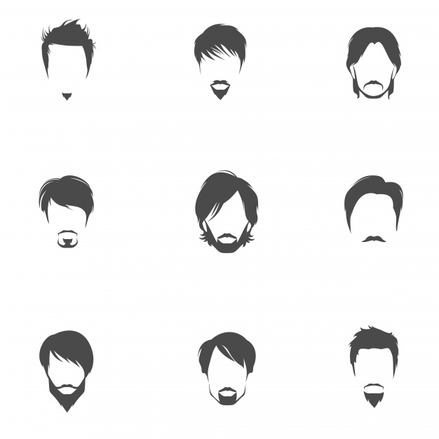 626x626 Male Hairstyle Icons Collection Vector Free Download